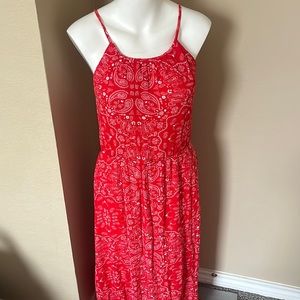 Womens M red and white dress.